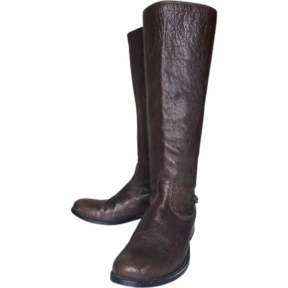 Frye Melissa Back Zip Button Boots‎ Dark Brown Size 6B - Picture 4 of 15